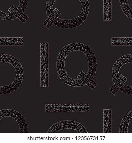 IQ hand drawn sign vector seamless pattern. Intelligence quotient background.