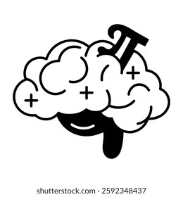 Iq icon in hand drawn style 
