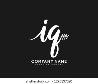 IQ Initial Handwriting Logo Template Vector