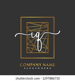 IQ Initial Handwriting logo template vector