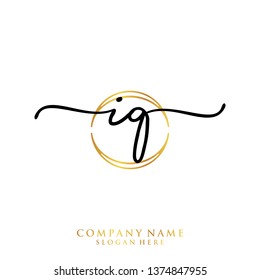 IQ Initial handwriting logo template