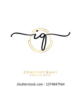 IQ Initial handwriting logo template