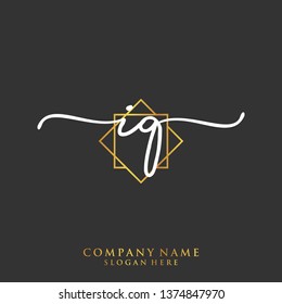 IQ Initial handwriting logo template