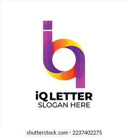 iq initial logo colorful gradient style