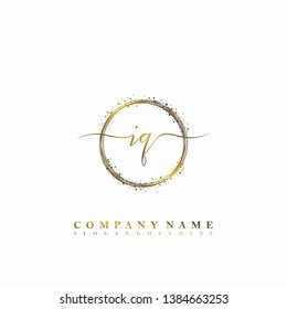 IQ Initial luxury handwriting logo vector