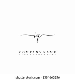IQ Initial luxury handwriting logo vector