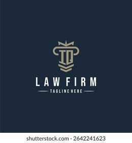 IQ initial monogram logo law firm with pillar design
