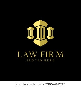 IQ initial monogram logo for lawfirm with pillar design