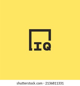 IQ initial monogram logo with square style design