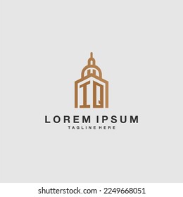 IQ initiales monogramm-Immobilienlogo mit Imperium-Design