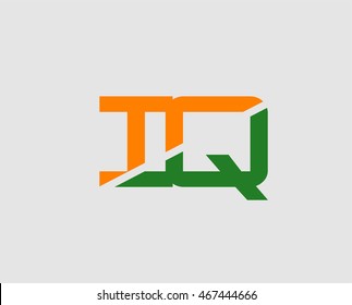 iQ initial overlapping letter logo
