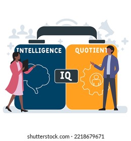 IQ - Intelligence Quotient acronym. business concept background.  vector illustration concept with keywords and icons. lettering illustration with icons for web banner, flyer, landing