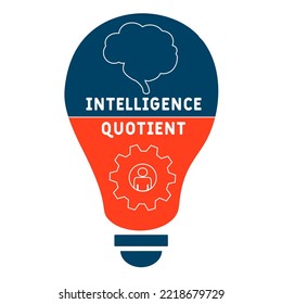 IQ - Intelligence Quotient acronym. business concept background.  vector illustration concept with keywords and icons. lettering illustration with icons for web banner, flyer, landing