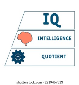 IQ - Intelligence Quotient acronym. business concept background.  vector illustration concept with keywords and icons. lettering illustration with icons for web banner, flyer, landing