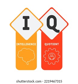 IQ - Intelligence Quotient acronym. business concept background.  vector illustration concept with keywords and icons. lettering illustration with icons for web banner, flyer, landing