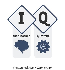 IQ - Intelligence Quotient acronym. business concept background.  vector illustration concept with keywords and icons. lettering illustration with icons for web banner, flyer, landing