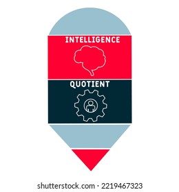 IQ - Intelligence Quotient acronym. business concept background.  vector illustration concept with keywords and icons. lettering illustration with icons for web banner, flyer, landing