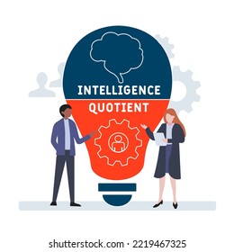 IQ - Intelligence Quotient acronym. business concept background.  vector illustration concept with keywords and icons. lettering illustration with icons for web banner, flyer, landing