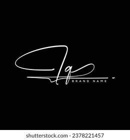 IQ letter beauty handwriting vector logo. 
