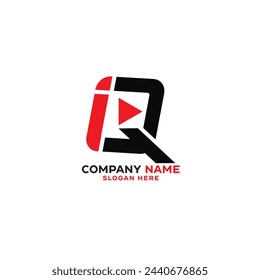 IQ Letter Logo Design Vector and video icon add