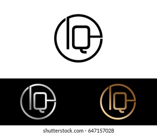 Iq Logo. Letter Design Vector with Red and Black Gold Silver Colors



