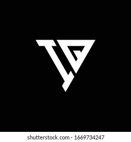 IQ Logo-Buchstaben Monogramm mit Dreieck-Design-Vorlage einzeln auf schwarzem Hintergrund