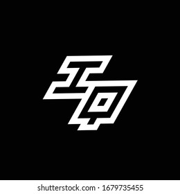 IQ logo monogram with up to down style negative space design template isolated on black background