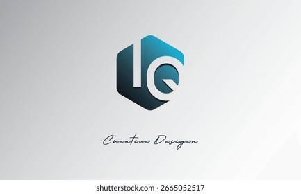 IQ Minimal Polygon Shape Abstract Negative Space Symbol for Branding Use"