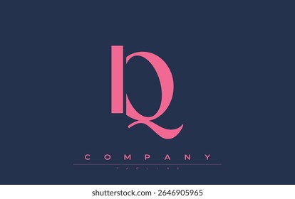 IQ Modern Initials Diseño de Logo. Logotipo de marca con iniciales estilizadas que muestran un diseño atrevido y una estética moderna. Ideal para la marca profesional de negocios o proyectos creativos que se centran en minimalista