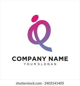 iQ modern technology logo design