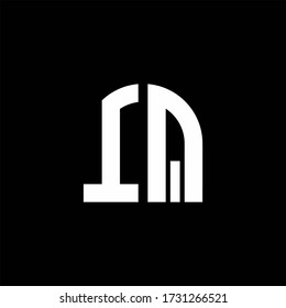 IQ monogram logo with curve shape design template isolated on black background