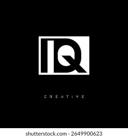 IQ Negative Space Monogram – Minimalist Black and White Letter mark Logo for Creative Branding, Fashion Identity and Modern Design Concepts
