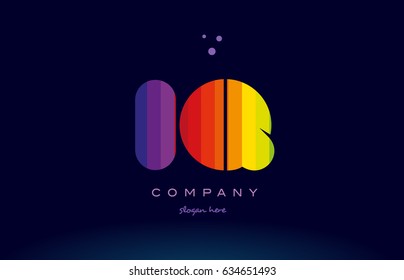 iq i q alphabet letter colorful creative colors text dots creative company logo vector icon design template