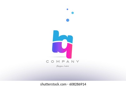 iq i q  pink purple blue white uppercase lowercase modern creative alphabet gradient company letter logo design vector icon template