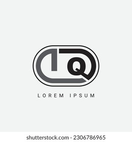 IQ or QI Letter Initial Logo Design, Vector Template