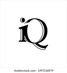 IQ or QI letter logo design.