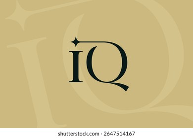 IQ or QI letter logo icon design. Classic style luxury initials monogram.