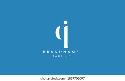 IQ QI Lowercase Letter Initial Icon Logo Design Vector Illustration