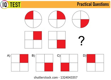 IQ test. Choose correct answer. Set of logical tasks composed of geometric shapes. Vector illustration - Vector