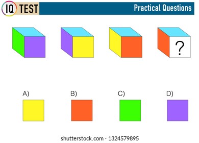 IQ test. Choose correct answer. Set of logical tasks composed of geometric shapes. Vector illustration - Vector - Vektör
