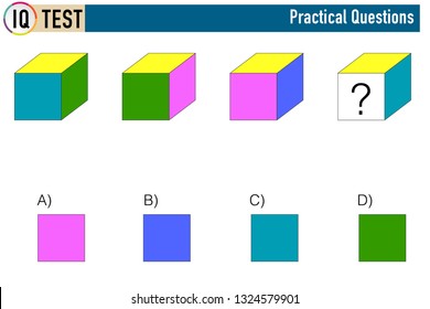 IQ test. Choose correct answer. Set of logical tasks composed of geometric shapes. Vector illustration - Vector - Vektör
