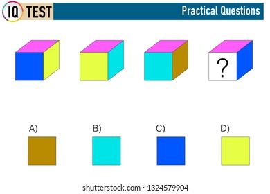 IQ test. Choose correct answer. Set of logical tasks composed of geometric shapes. Vector illustration - Vector - Vektör
