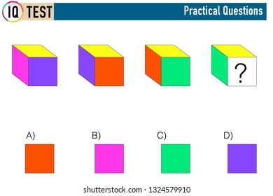 IQ test. Choose correct answer. Set of logical tasks composed of geometric shapes. Vector illustration - Vector - Vektör
