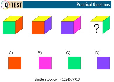 IQ test. Choose correct answer. Set of logical tasks composed of geometric shapes. Vector illustration - Vector - Vektör
