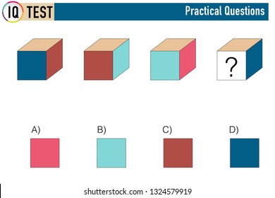 IQ test. Choose correct answer. Set of logical tasks composed of geometric shapes. Vector illustration - Vector - Vektör
