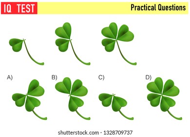 IQ test. Choose correct answer. Set of logical tasks composed of geometric shapes. Vector illustration - Vector 
