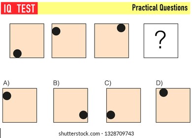 IQ test. Choose correct answer. Set of logical tasks composed of geometric shapes. Vector illustration - Vector 
