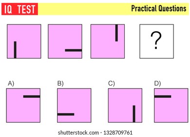 IQ test. Choose correct answer. Set of logical tasks composed of geometric shapes. Vector illustration - Vector 
