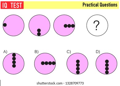 IQ test. Choose correct answer. Set of logical tasks composed of geometric shapes. Vector illustration - Vector 
