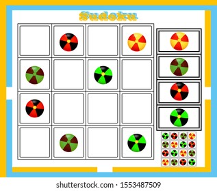 IQ test. Choose correct answer. Set of logical tasks composed of geometric shapes. Vector illustration. algorithm.
